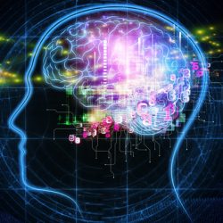 A picture of a brain literally lit up with ideas.