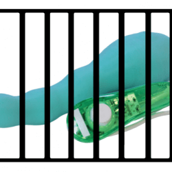 A Comingle device behind bars.