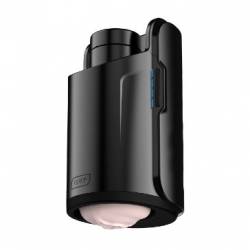 The Keon interactive penis stroker from Kiiroo is black and flesh toned.