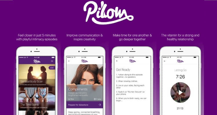Screenshot of Pillow App displaying their features with various app screens