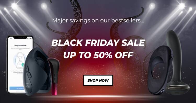 Advertisement banner of black friday sex toy sales hot octopuss
