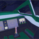 An illustration of a space deck where the pilot would sit. The shift is instead shaped like a penis.